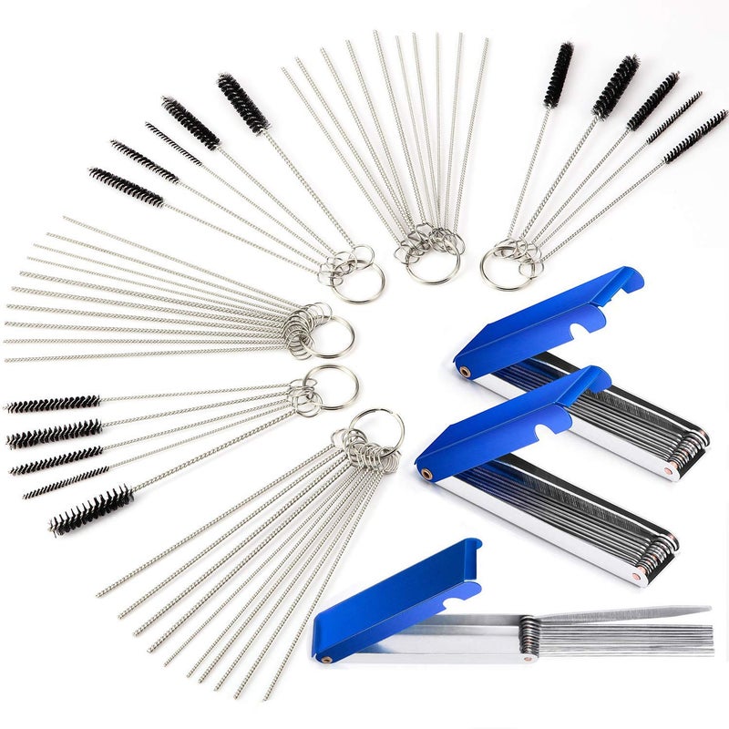 Gzingen Carburetor Carbon Dirt Jet Remove Cleaner 39 Cleaning Wires Torch Tip Cleaner Tool +30 Cleaning Needles +15 Nylon Brush Tool Kit for Motorcycle ATV Moped Welder Carb Chainsaw Spray Torch Tips - Image 1